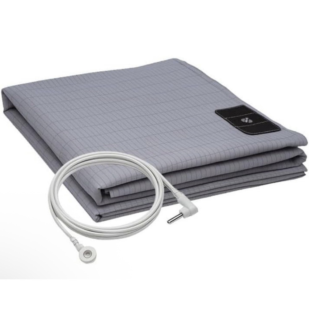 BareEarth Grounding Bedsheet Single Twin Gray Conductive Silver Fiber Earthing